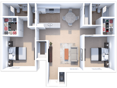 a floor plan of a two bedroom apartment